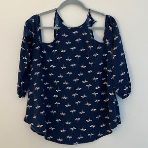 Floral Cold Shoulder Blouse